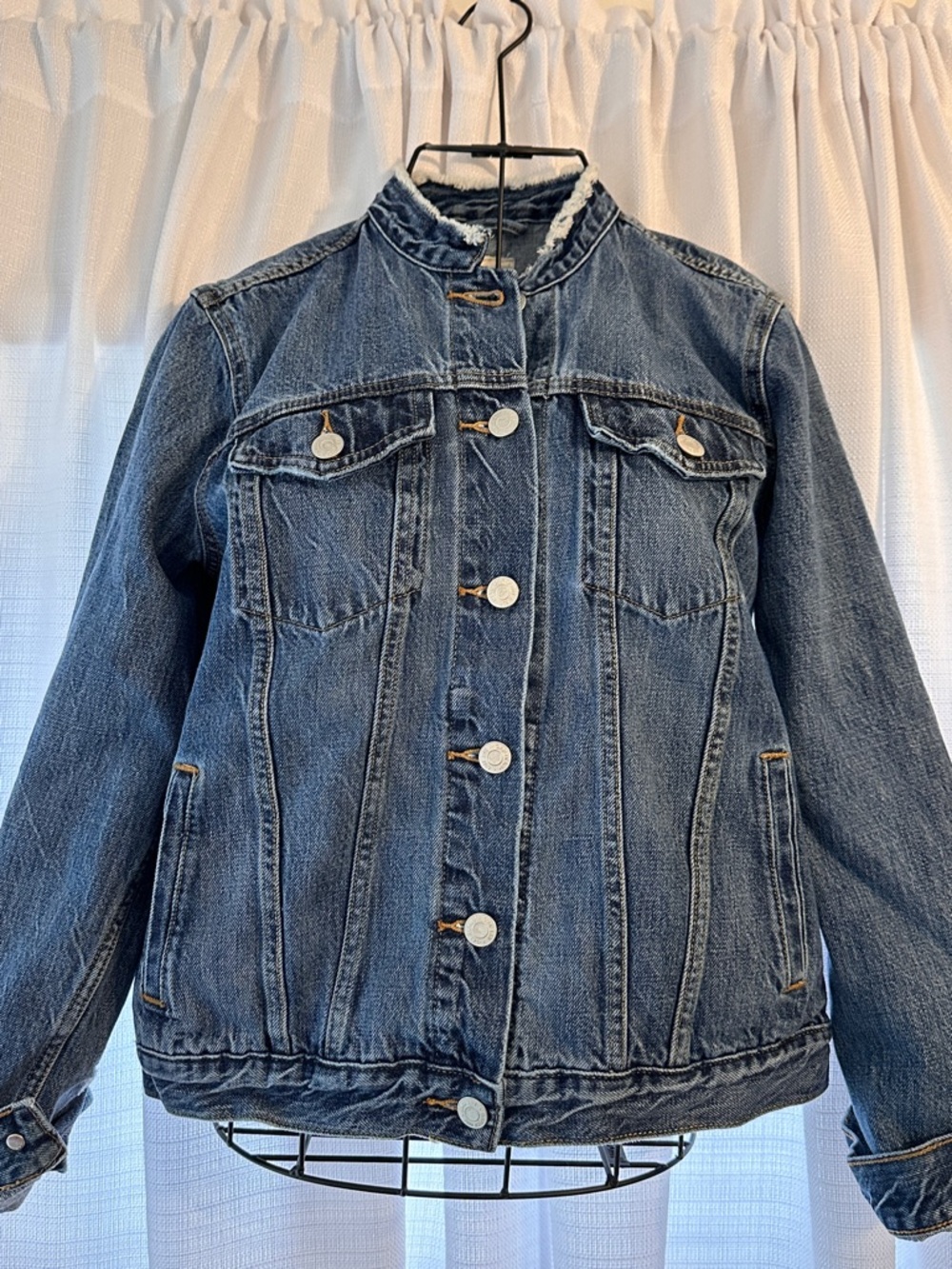 Gap Classic Blue Denim Distressed Jacket
